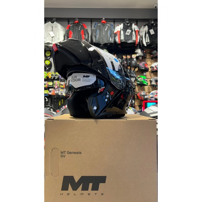 MT KASK FU935SV GENESIS SV PURE A1 PARLAK SIYAH ÇENE AÇILIR