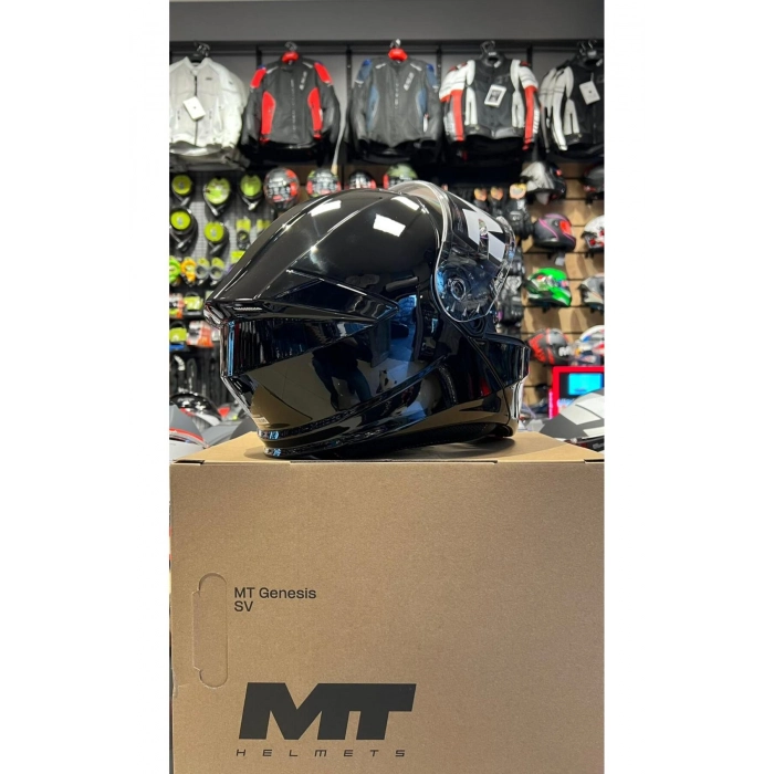 MT KASK FU935SV GENESIS SV PURE A1 PARLAK SIYAH ÇENE AÇILIR