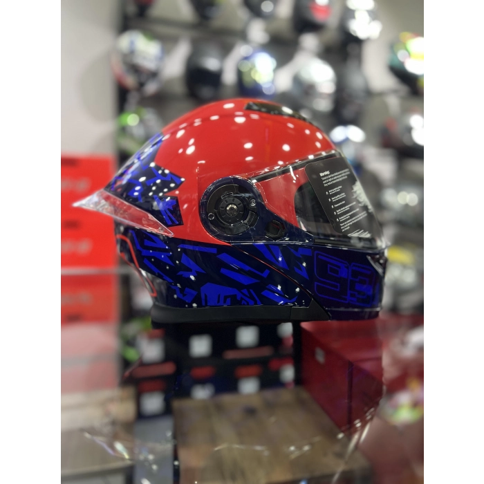 965 Mrc93 Kırmızı Mavi Çene açılır Kask