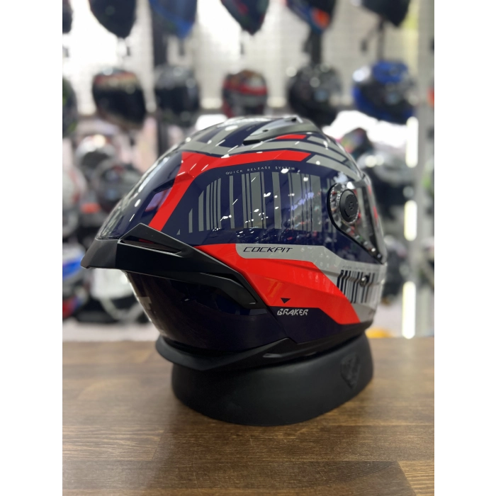 BRAKER SV COCKPIT C5 PARLAK (ŞEFFAF VİZÖRLE GÖNDERİLMEKTEDİR)