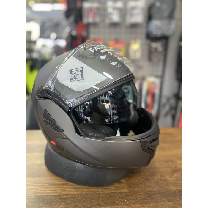 FASTFLIP KASK MAT ANTRASİT GRİ (motozilla)