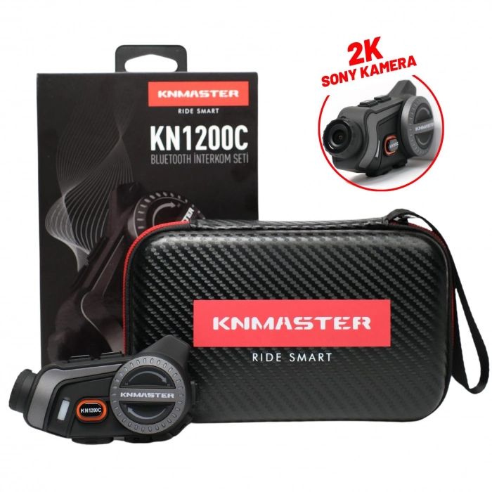 KNMASTER KN1200C PRO Kameralı Motosiklet Kask İnterkom Bluetooth Intercom Kulaklık Seti