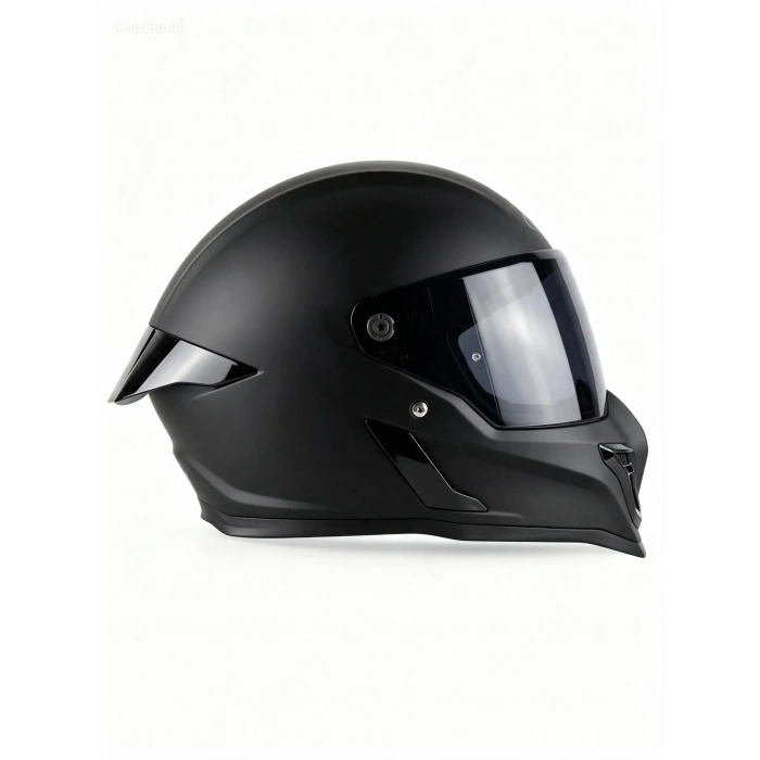 RX MAT SİYAH KASK ŞEFFAF(+1 SİYAH ) VİZÖRLÜ