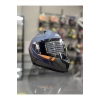 Helmets Kapalı Full Face Kask Mavi Siyah Vizörlü