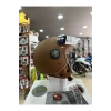 FS701 Deri Kaplama Yarım Motosiklet Kaskı (Kahverengi)