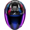 Skwal i3 Jet Hellcat Pembe Mavi Yarım Kask Mavi Vizörlü (+1 Şeffaf Vizör)