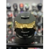 871 Mat Siyah Gold Vizör Kapalı Kask