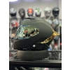 871 Mat Siyah Gold Vizör Kapalı Kask