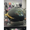 871 Mat Siyah Gold Vizör Kapalı Kask