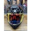 R1 Parlak Siyah Revo Gold Vizörlü Kapalı Kask (Güneş Vizörlü)