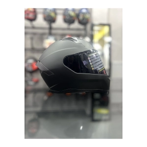 910 Mat Siyah Kask Siyah Vizörlü