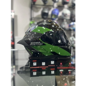 871 Ghost Yeşil Siyah Vizörlü Kapalı Kask