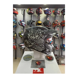 Helmets Street Fighter Hellish B2 Mat Gri Modüler Çene Kask