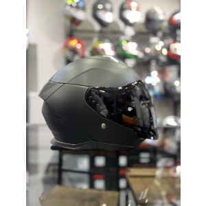 Skwal i3 Jet Mat Siyah Ledli Yarım Kask Siyah Vizörlü (+1 Şeffaf Vizör)