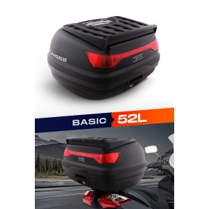Wogen 52 Litre Motosiklet Arka Çantası Üst Bagaj Basic Siyah