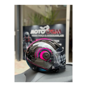FX-101 Pink Woman Yarım Camlı Kask