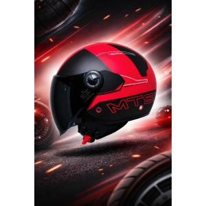 FX-101 Design Red Yarım Kask - Kırmızı | ABS Gövde & CE Onaylı