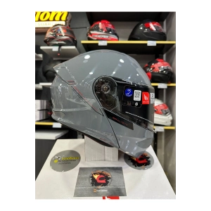 Genesis SV Solid A12 Parlak Gri Çene Açılır Motosiklet Kaskı