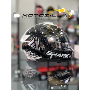 Skwal i3 Hellcat Parlak Siyah Beyaz Şeffaf ( x1 Silver Vizör)