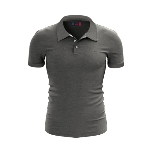 %100 Pamuk Polo T-Shirt IMPERO ANTRASİT MELANJ