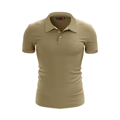 %100 Pamuk Polo T-Shirt IMPERO BEJ