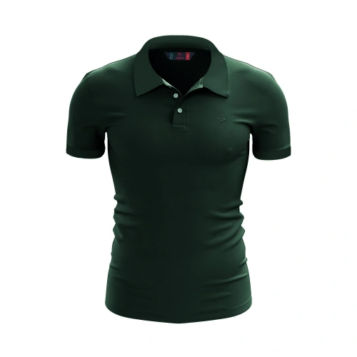%100 Pamuk Polo T-Shirt IMPERO YEŞİL