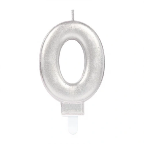 0 Rakam Mum Gümüş Renk (5365)