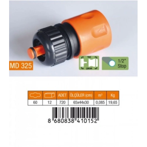 1/2 HORTUM BAĞLANTI ADAPTÖRÜ STOPLU (5365)