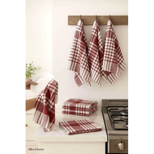 10 lu Lüks Bulaşık Kurulama Bezi ve Mutfak Peçetesi 50x70 Cm Daily Bordo