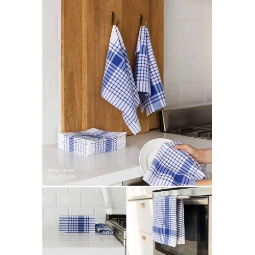 10 lu Lüks Bulaşık Kurulama Bezi ve Mutfak Peçetesi 50x70 Cm Daily Mavi