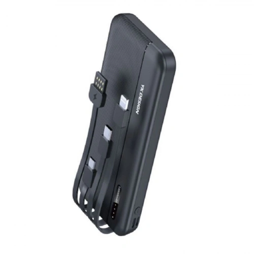 10000 mAh Micro Type-C USB Lightning 4 Kablolu Hızlı Kablosuz Şarj Powerbank (5365)