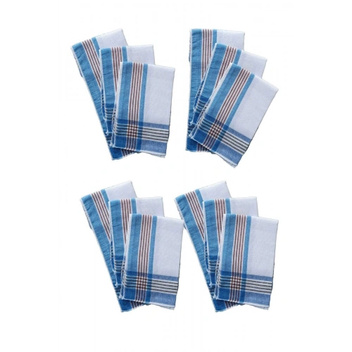 12 li El Cep Yaka Kumaş Mendil 30x30 Cm 100 Pamuklu Şah