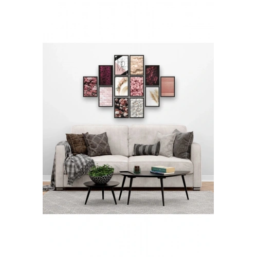 12 Parça Çerçeve Görünümlü Mdf Tablo Seti