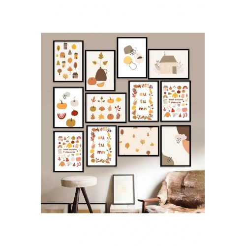 12 Parça Çerçeve Görünümlü Mdf Tablo Seti 15 x 20