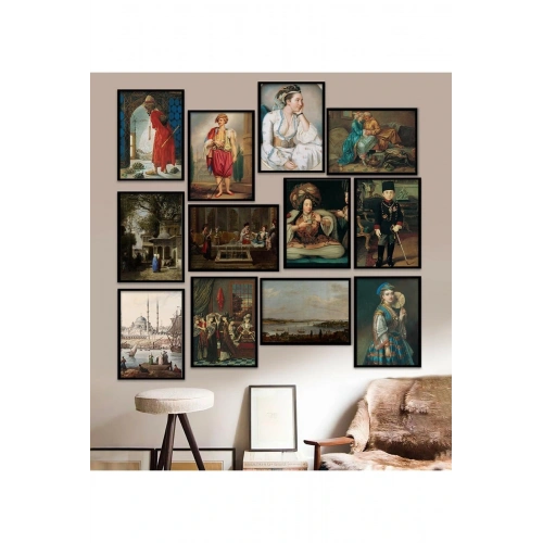 12 Parça Çerçeve Görünümlü Mdf Tablo Seti 15 x 20