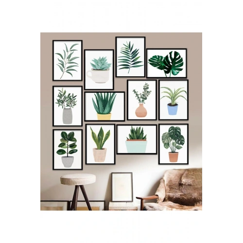 12 Parça Çerçeve Görünümlü Mdf Tablo Seti 15 x 20