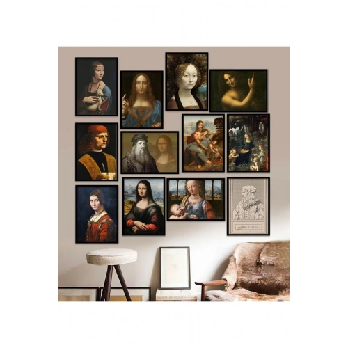 12 Parça Çerçeve Görünümlü Mdf Tablo Seti 15 x 20