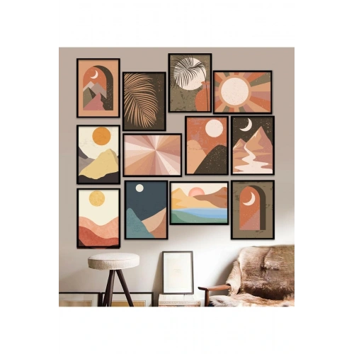 12 Parça Çerçeve Görünümlü Mdf Tablo Seti 15 x 20