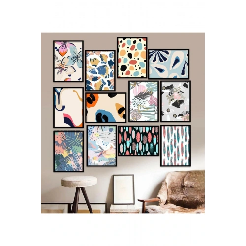 12 Parça Çerçeve Görünümlü Mdf Tablo Seti 15 x 20