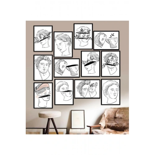 12 Parça Çerçeve Görünümlü Mdf Tablo Seti 15 x 20