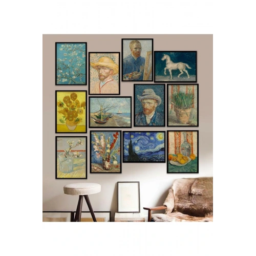 12 Parça Çerçeve Görünümlü Mdf Tablo Seti 15 x 20