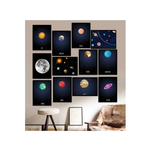 12 Parça Çerçeve Görünümlü Mdf Tablo Seti 15 x 20