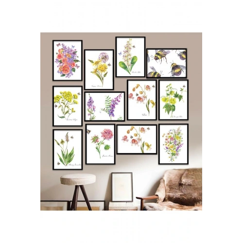 12 Parça Çerçeve Görünümlü Mdf Tablo Seti 15 x 20