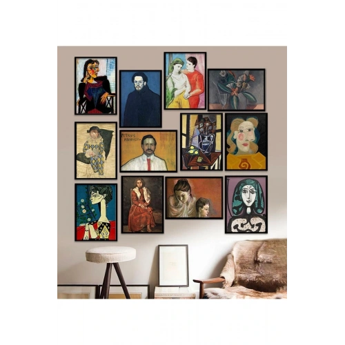 12 Parça Çerçeve Görünümlü Mdf Tablo Seti 15 x 20