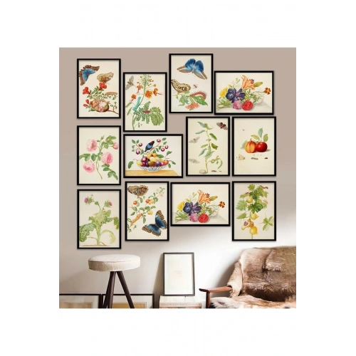 12 Parça Çerçeve Görünümlü Mdf Tablo Seti 15 x 20