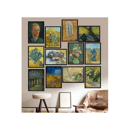 12 Parça Çerçeve Görünümlü Mdf Tablo Seti 15 x 20