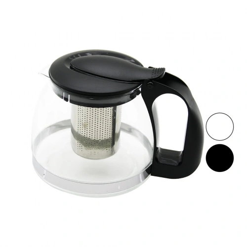 1250ML CAM DEMLİK  ÇELİK SÜZGEÇLİ - PLASTİK KULP - KAPAK - KROM ÇERÇEVE (5365)