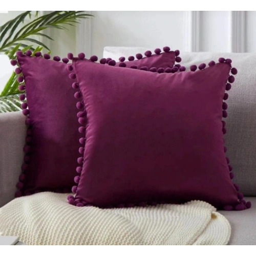 2li ponponlu kırlent kılıf seti 40 x 40