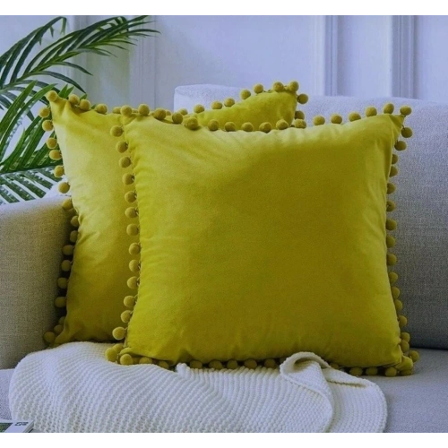 2li ponponlu kırlent kılıf seti 40 x 40