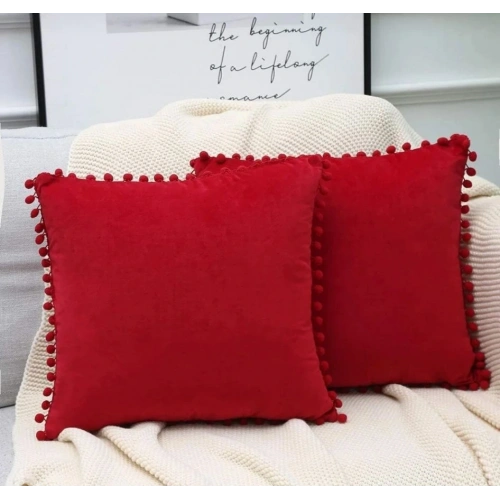 2li ponponlu kırlent kılıf seti 40x 40